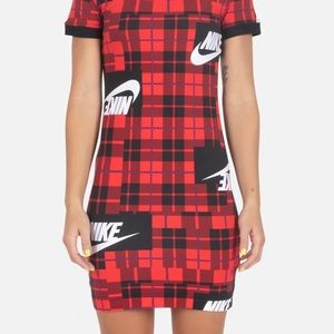 Red plaid nike dress Clearance